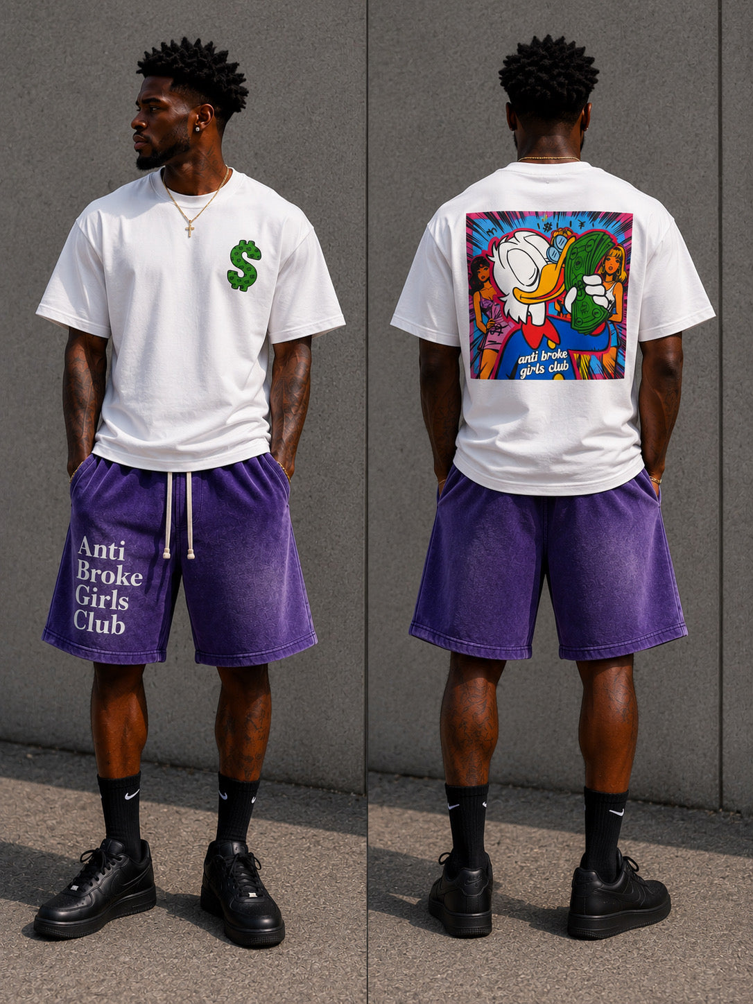 Anti Broke Girls Club Royal Hustle Shorts