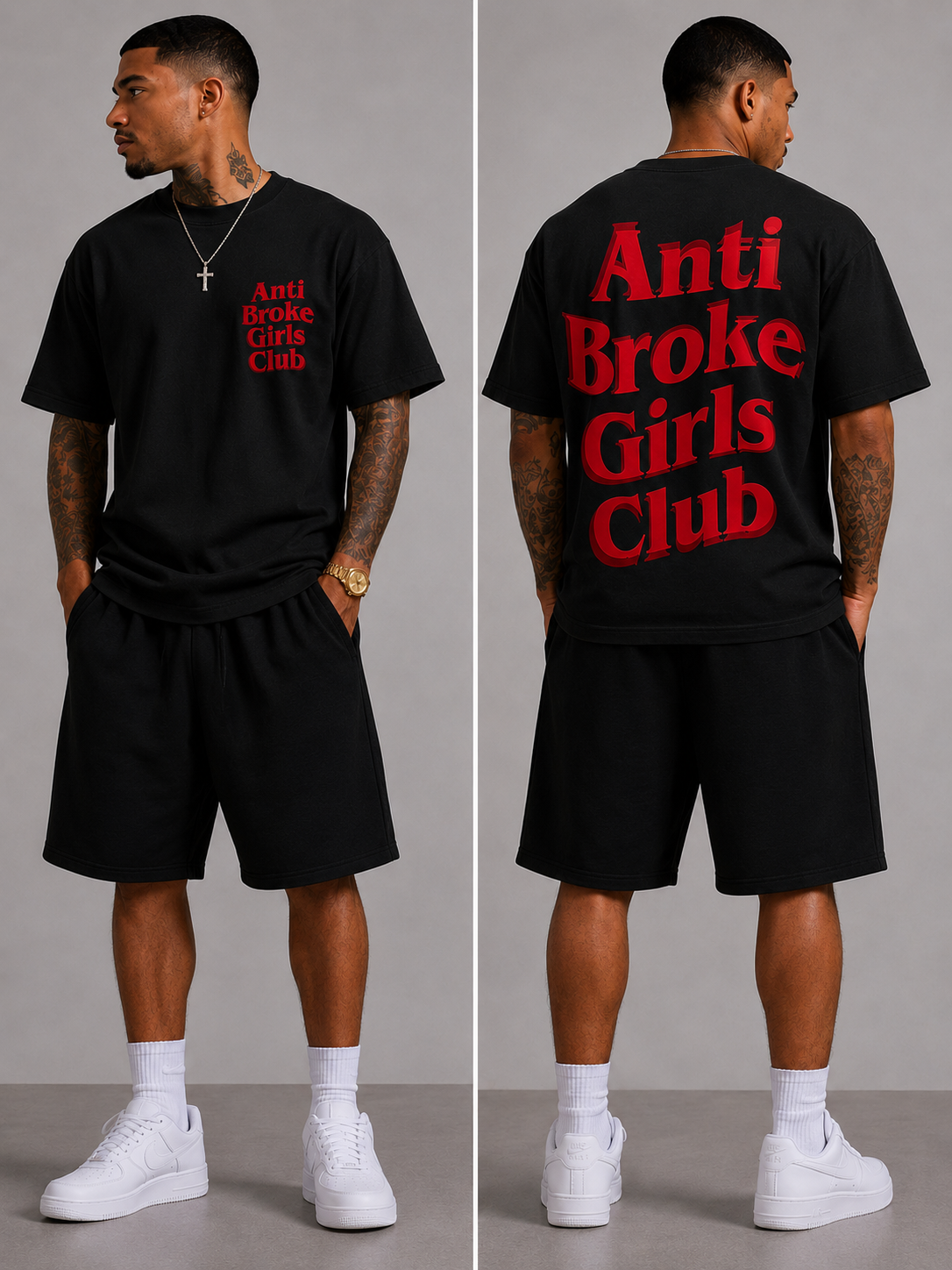 Anti Broke Girls Black and Red T-Shirt