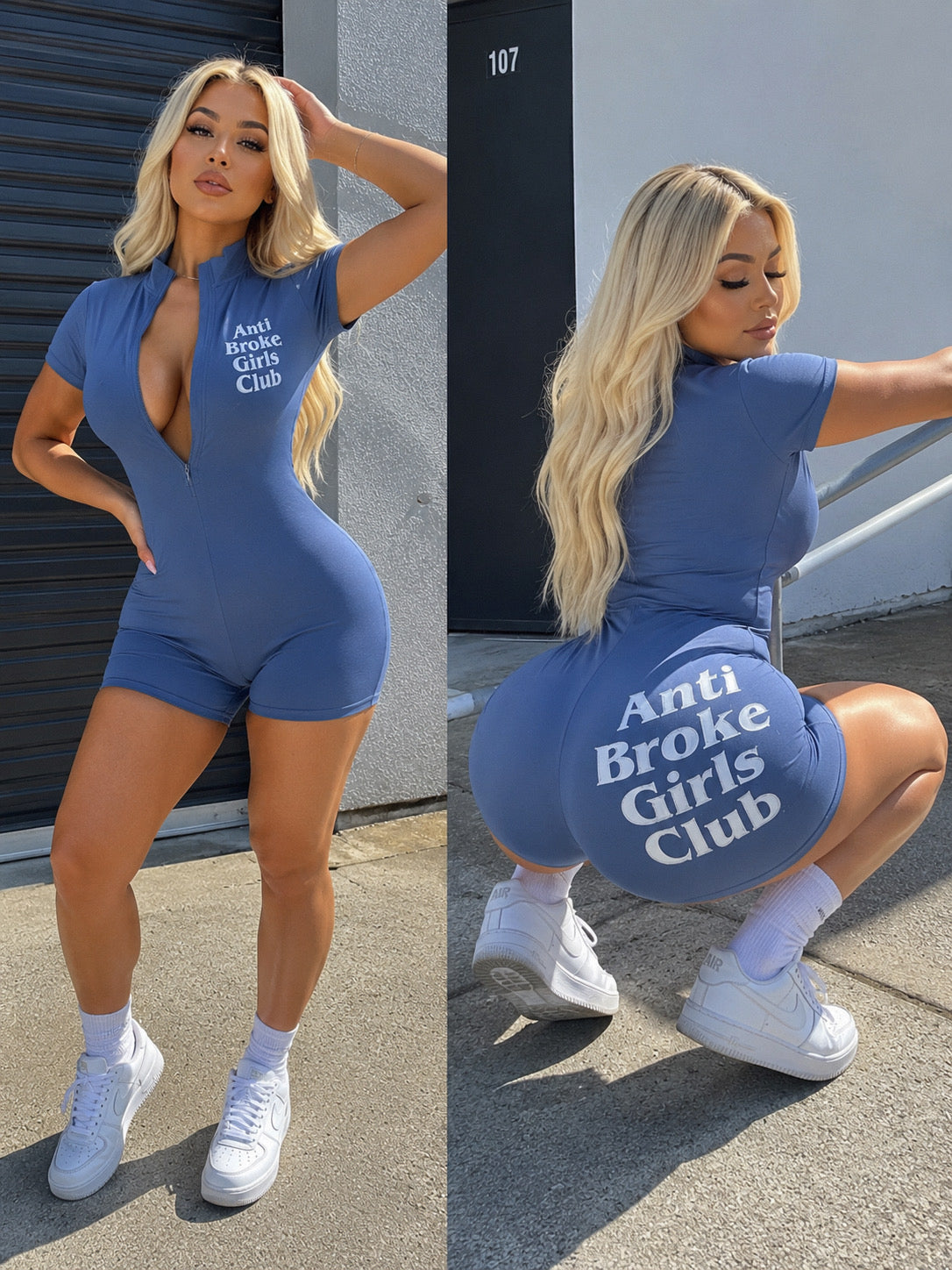 Anti Broke Girls Club Boss Moves Romper Blue